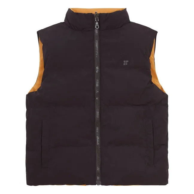 Giacca reversibile con zip senza maniche | Nero