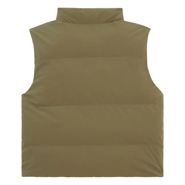 Giacca reversibile con zip senza maniche | Verde militare