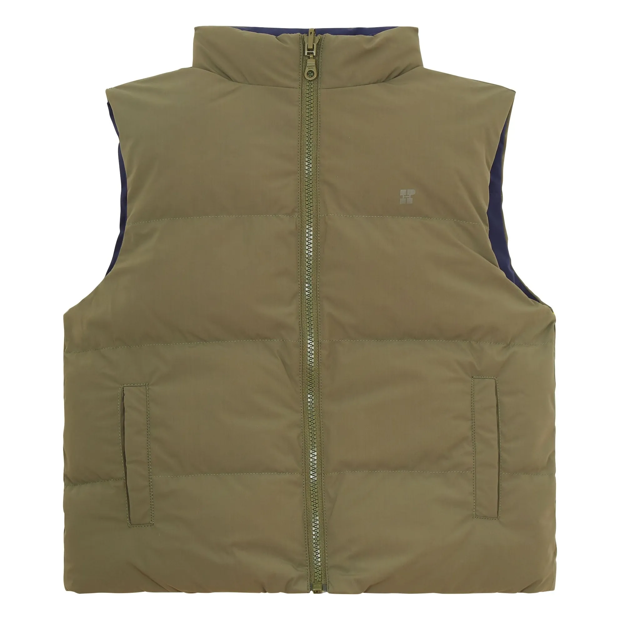Hundred Pieces Khaki Reversible Sleeveless Zip Jacket