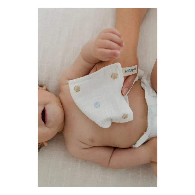 Serviettes Seaside en coton bio - Set de 3 | Seaside