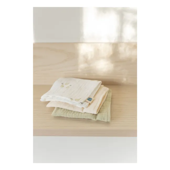 Serviettes Garden en coton bio - Set de 3 | Garden