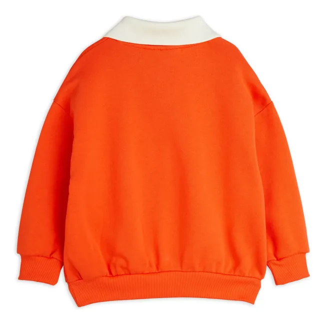 Sweatshirt mit Kragen Katze Bio-Baumwolle | Orange