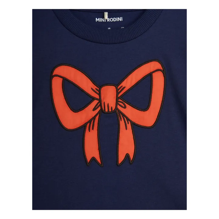 Camiseta con lazo de algodón ecológico | Azul Marino- Imagen del producto n°2