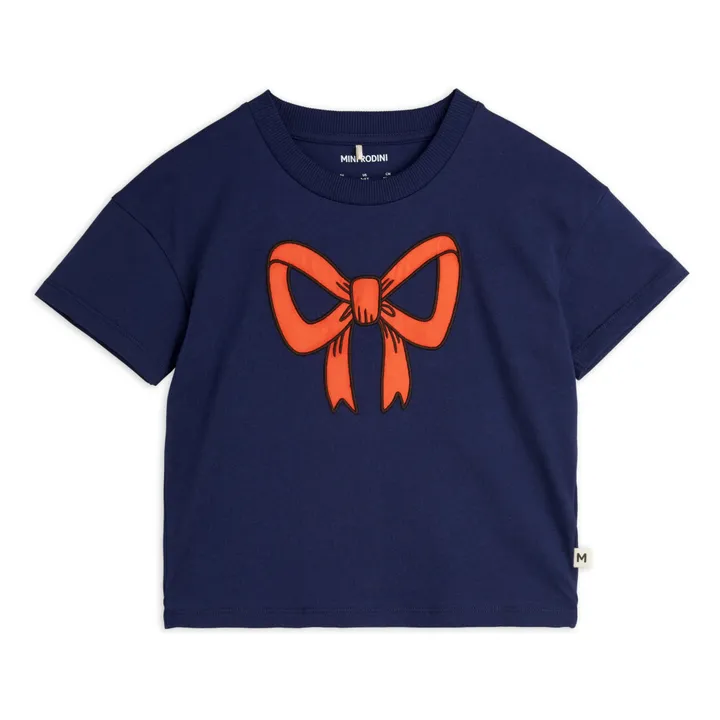 Camiseta con lazo de algodón ecológico | Azul Marino- Imagen del producto n°0