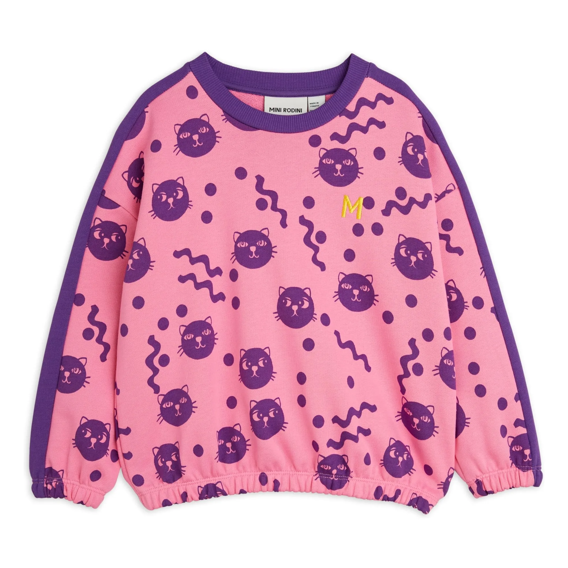 Sweat Squiggly Cats Coton Bio | Rose- Image produit n°0