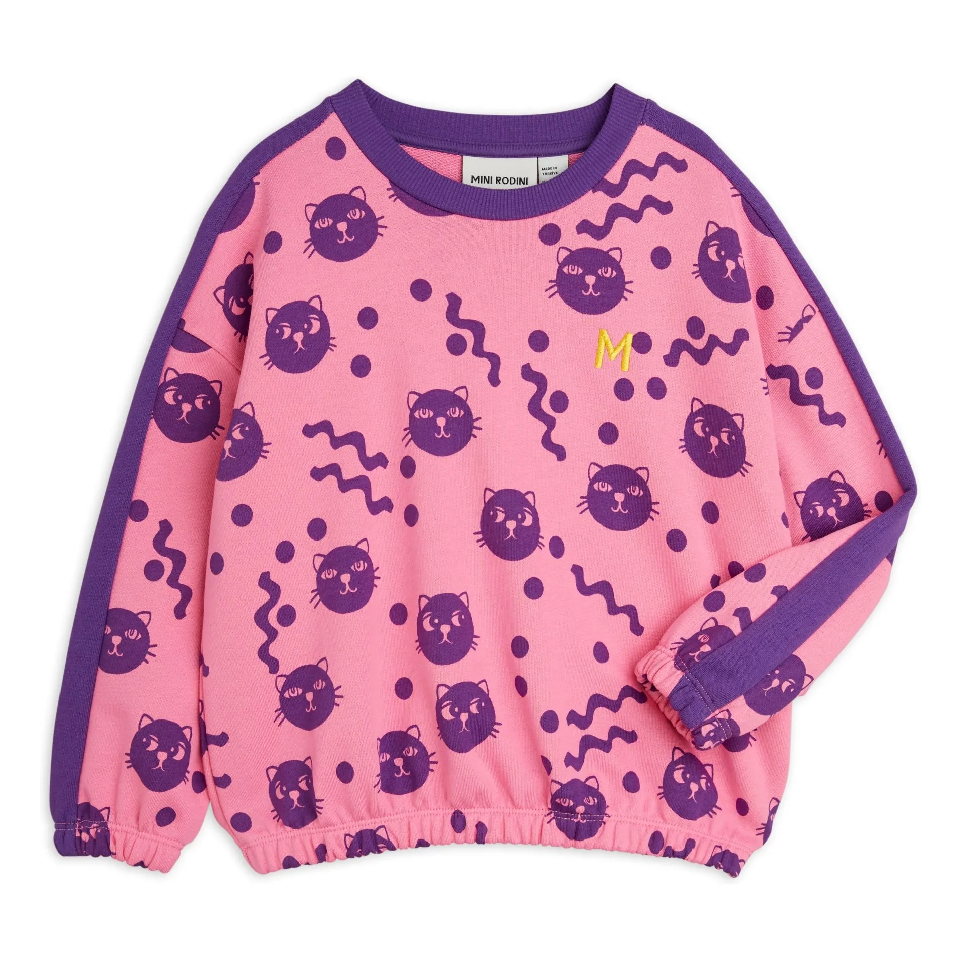 Sweat Squiggly Cats Coton Bio | Rose- Image produit n°2
