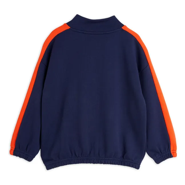 Organic cotton panel sweatshirt | Navy blue