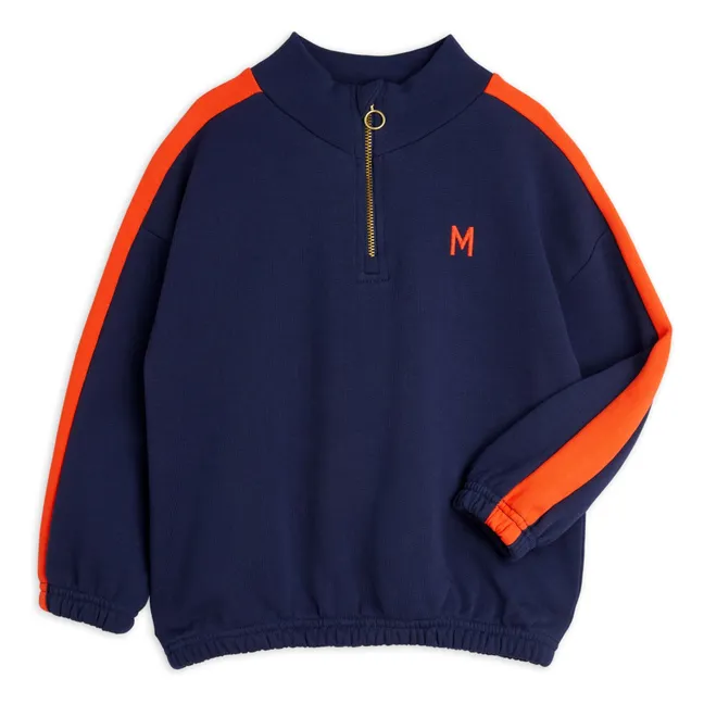 Organic cotton panel sweatshirt | Navy blue