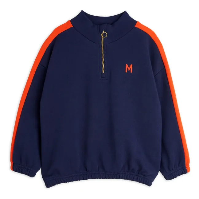 Organic cotton panel sweatshirt | Navy blue