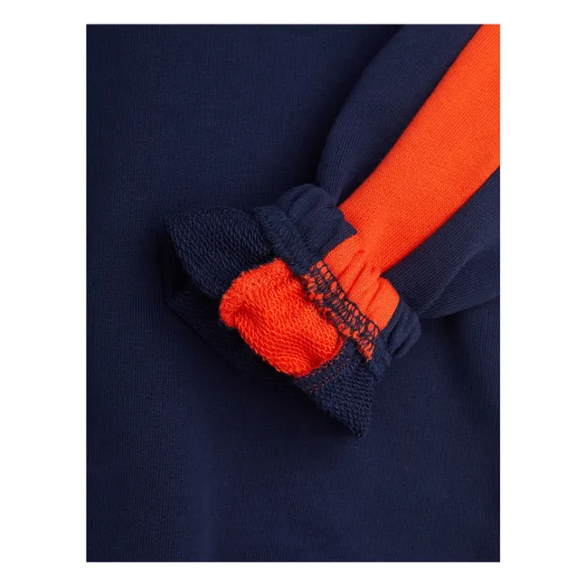 Organic cotton panel sweatshirt | Navy blue