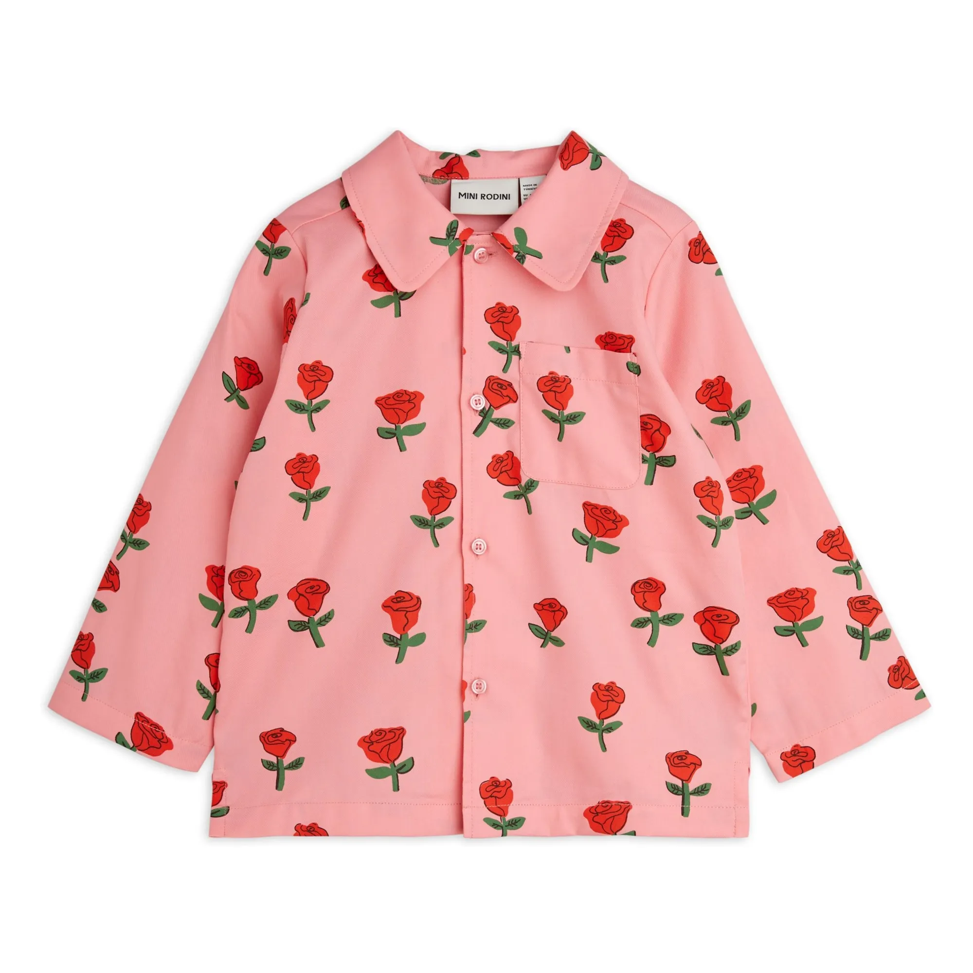 Mini Rodini Pink Organic Cotton Overshirt