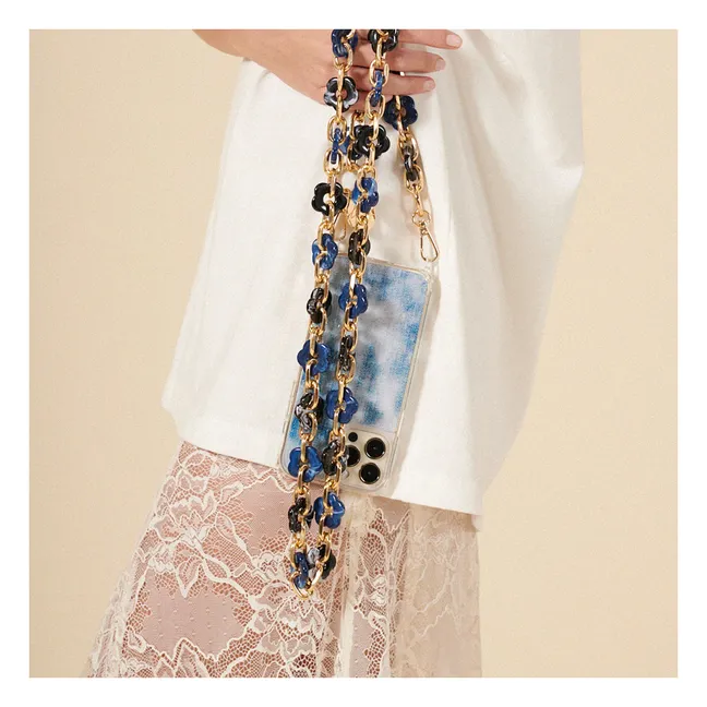 Cassy Cadena larga de flores 120 cm | Azul