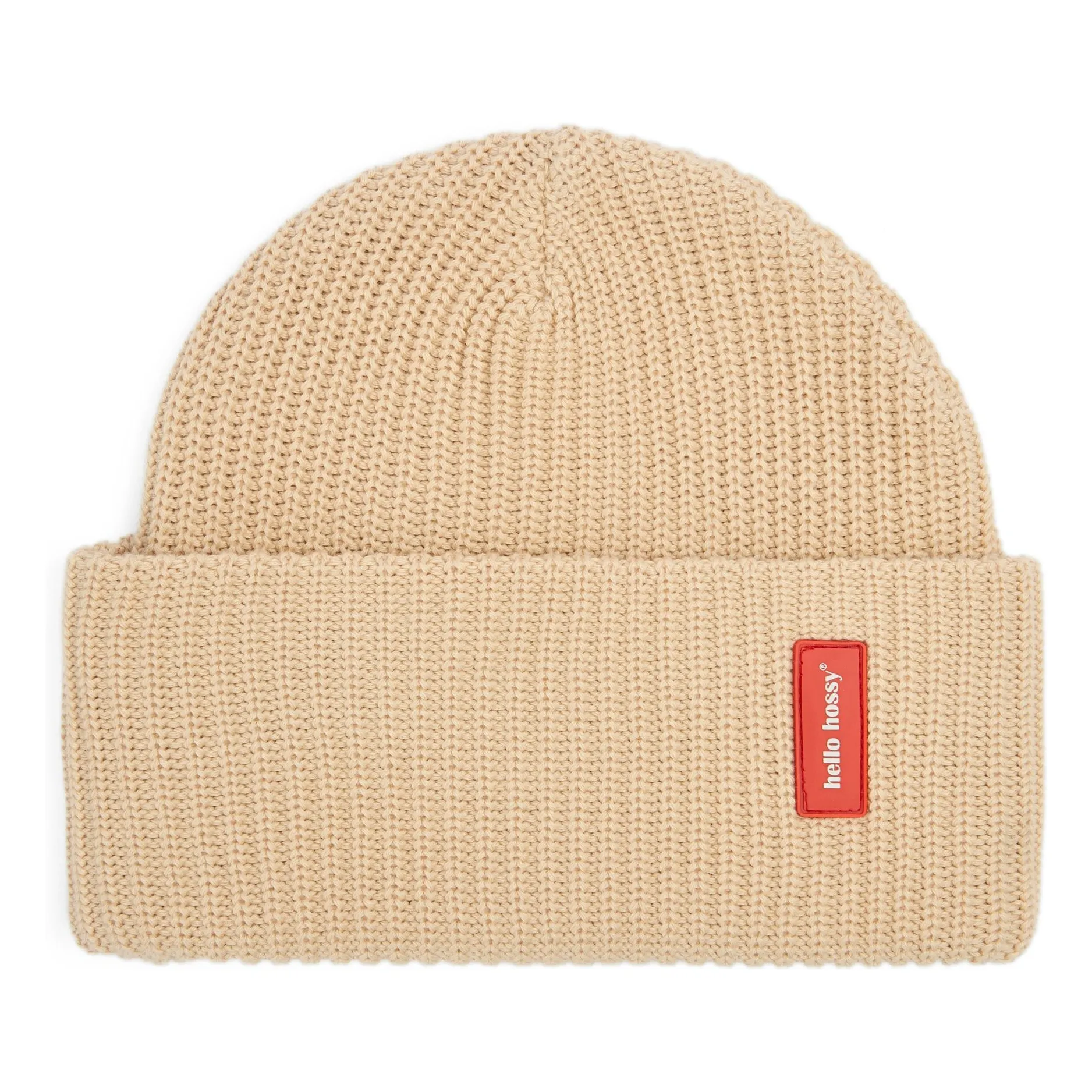 Hello Hossy Beige Flow Organic Cotton Beanie