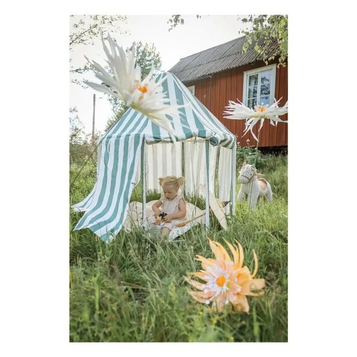 Green Cotton Canvas & Wood Pavilion Tent