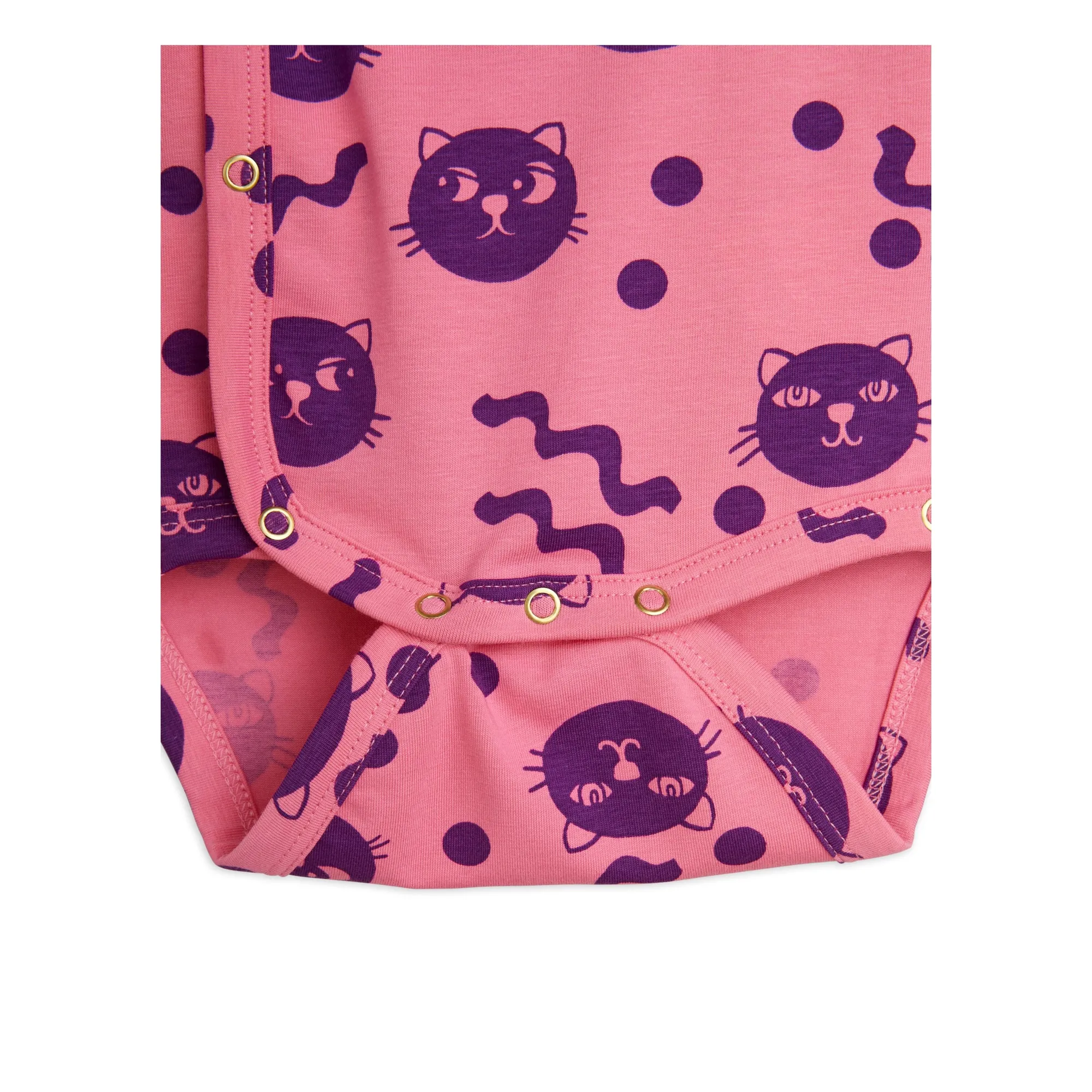 Ensemble Body et Legging Squiggly Cat Coton Bio | Rose- Image produit n°4