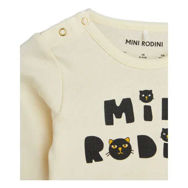 Conjunto de body, jogger y gorro de gato de algodón orgánico | Crudo