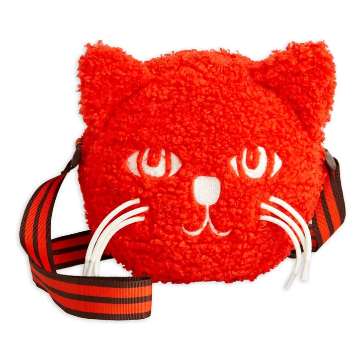 Cat Fuzzy Shoulder Bag Recycled Fiber | Red- Product image n°0