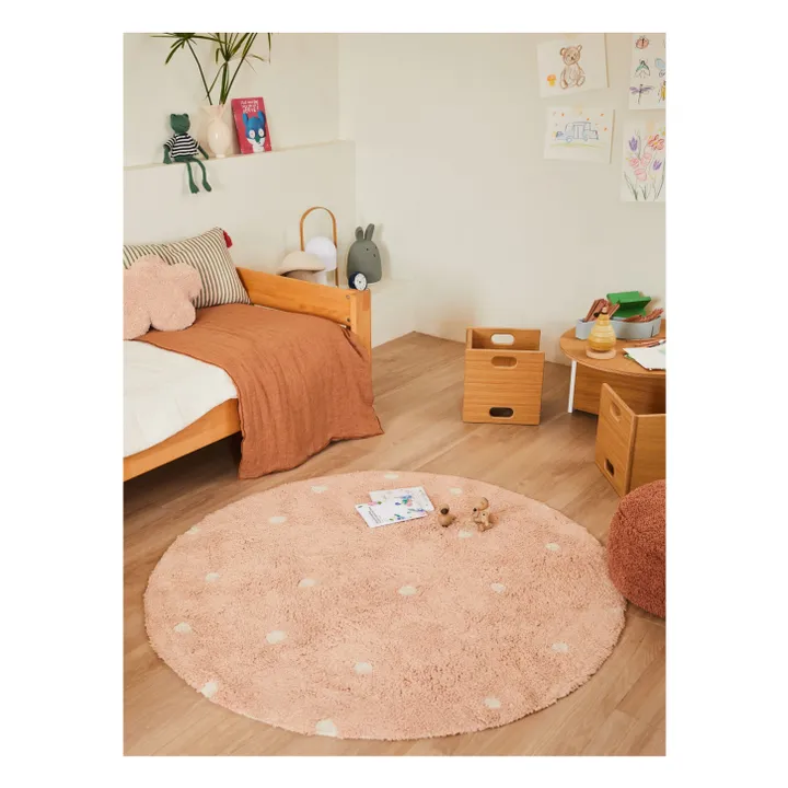 Tapis rond Dot | Rose- Image produit n°1