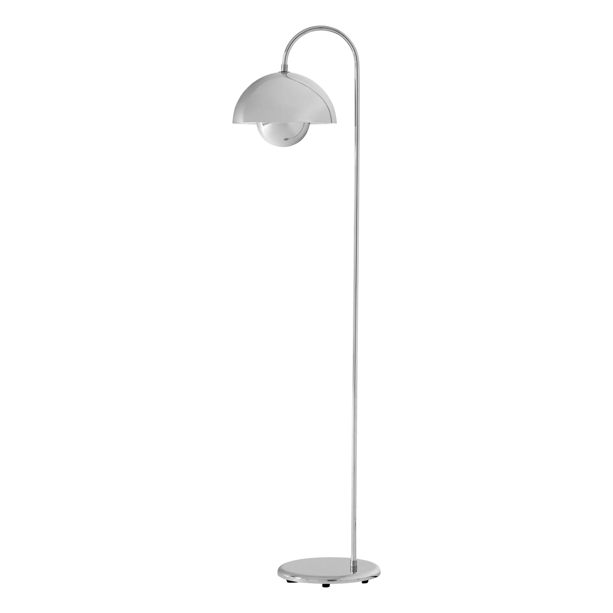 & Tradition Chrome Flowerpot Vp12 Floor Lamp, Verner Panton