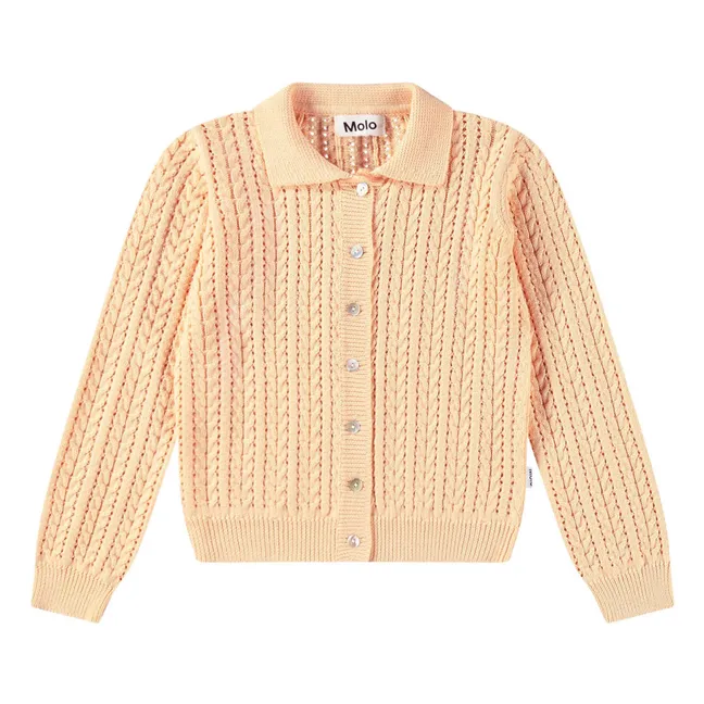 Cardigan Gwendolyn Coton Bio | Rose pêche