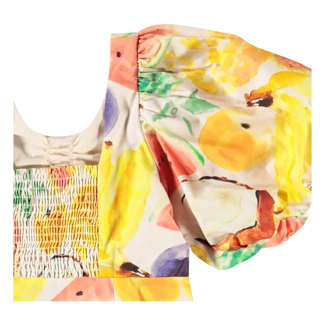 Kleid Cissy Fruit Salad Bio-Baumwolle | Cremefarben