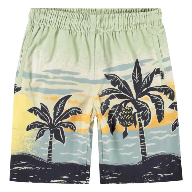 Pantaloncini in cotone biologico Adi Beach Banana | Verde mandorla