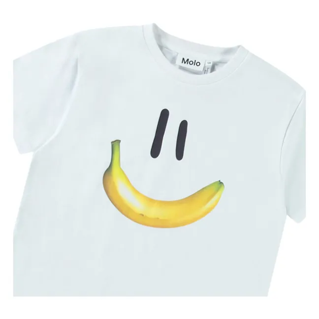 Riley Banana Smile Organic Cotton T-Shirt | White