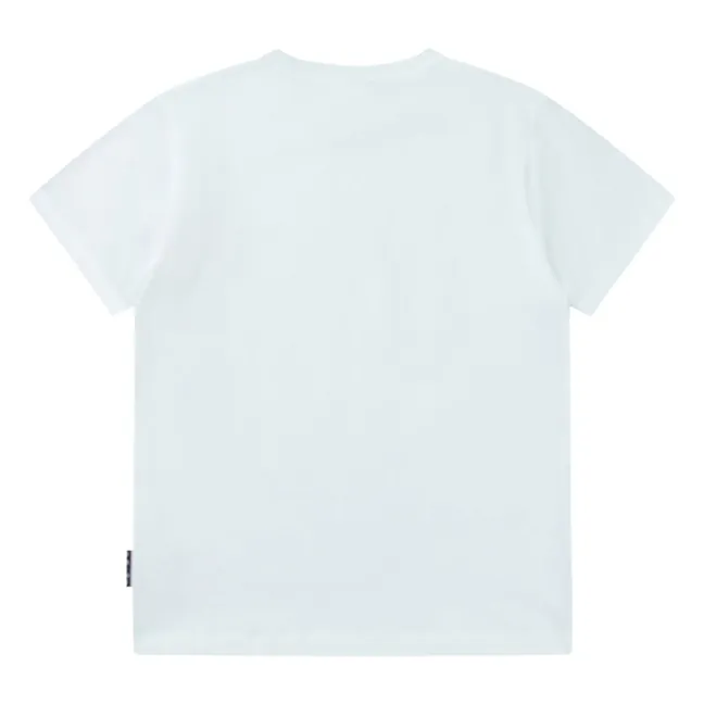 Camiseta de algodón orgánico Riley Banana Smile | Blanco