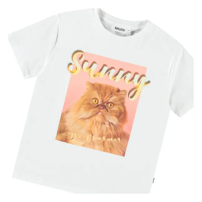 Camiseta de algodón orgánico Riley Sunny | Blanco