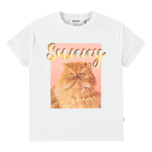 Camiseta de algodón orgánico Riley Sunny | Blanco