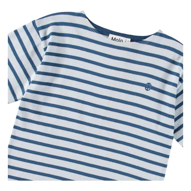Camiseta de algodón ecológico Rilee | Azul Pato