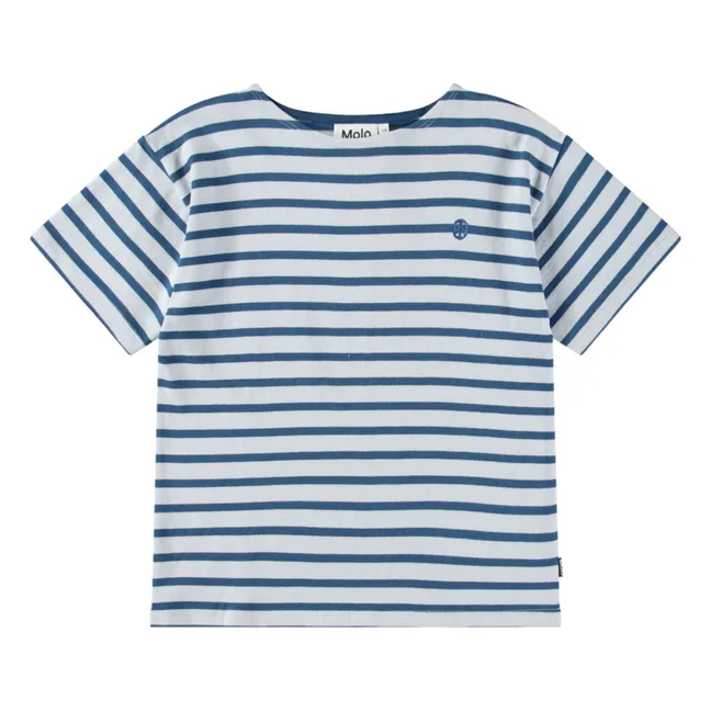 Camiseta de algodón ecológico Rilee | Azul Pato
