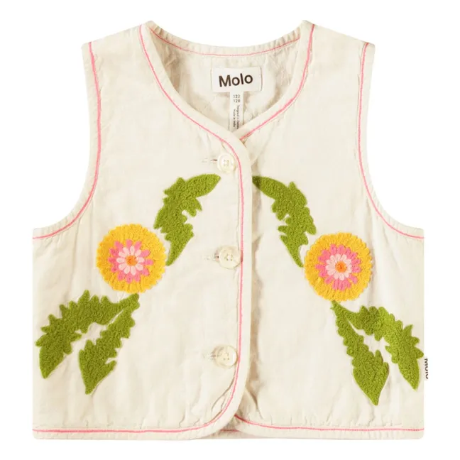 Heather Sleeveless Vest | Ecru