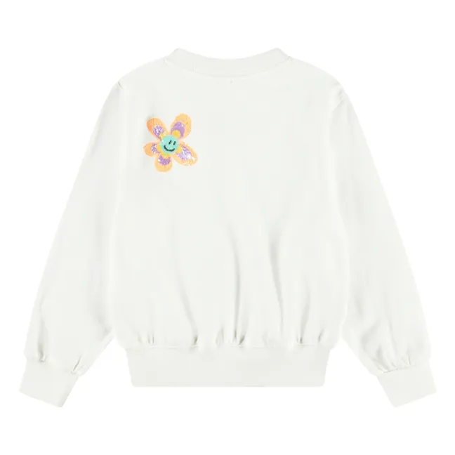 Felpa in cotone organico Marge Joy Of Flower | Bianco