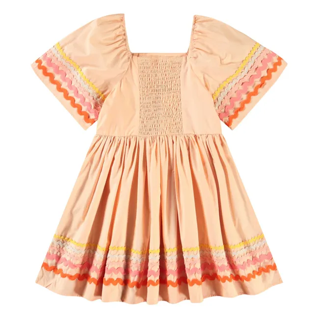 Vestido Clotilde de algodón orgánico | Rosa Melocotón
