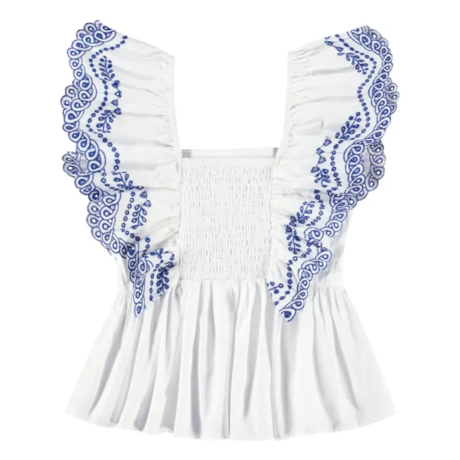 Top de algodón orgánico Rosamond | Blanco