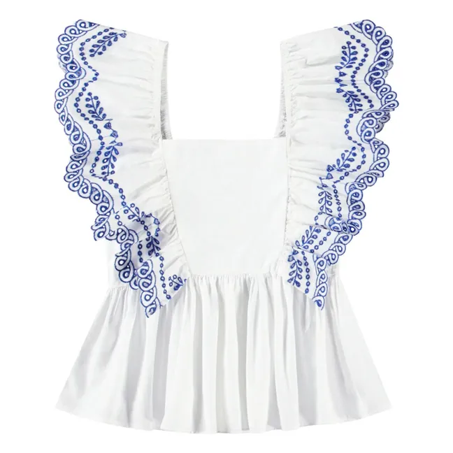 Top de algodón orgánico Rosamond | Blanco