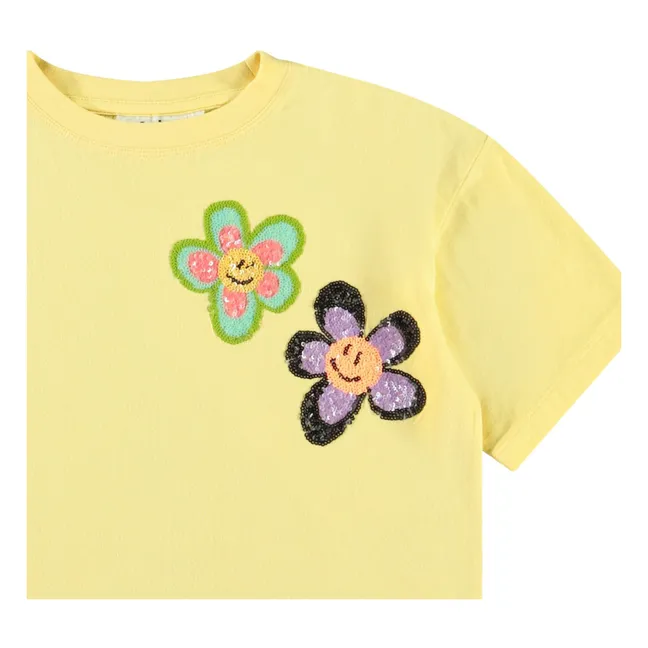Maglietta Reinette Friendly Flower in cotone biologico | Giallo