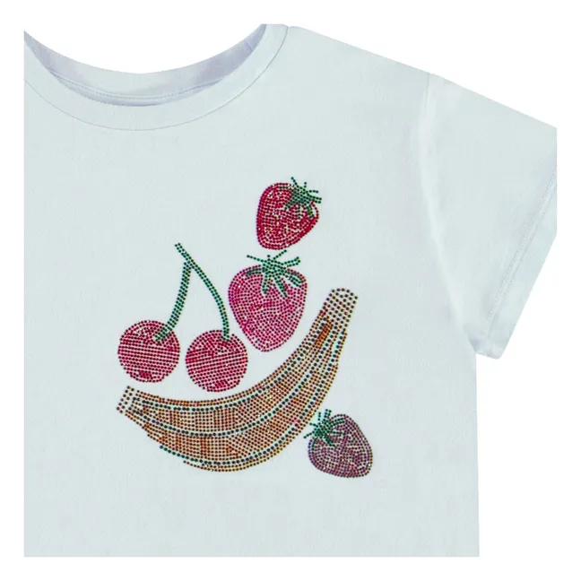 Ranva Shiny Fruits Organic Cotton T-Shirt | White