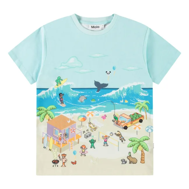 T-Shirt Riley Pixel Bio-Baumwolle | Hellblau