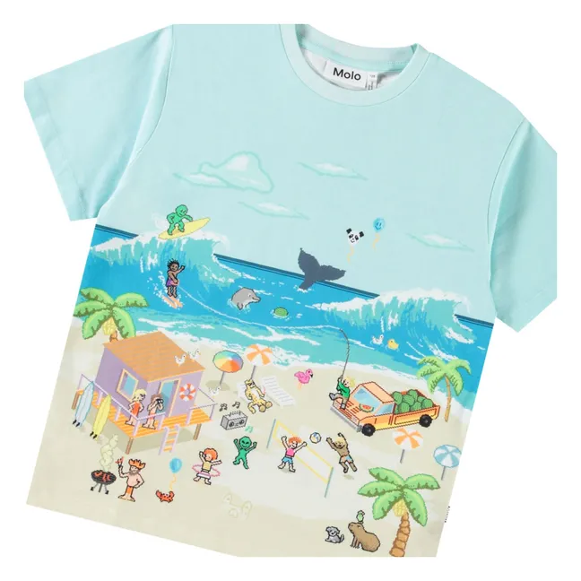 T-Shirt Riley Pixel Bio-Baumwolle | Hellblau
