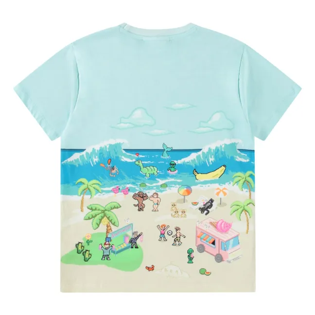 T-Shirt Riley Pixel Bio-Baumwolle | Hellblau