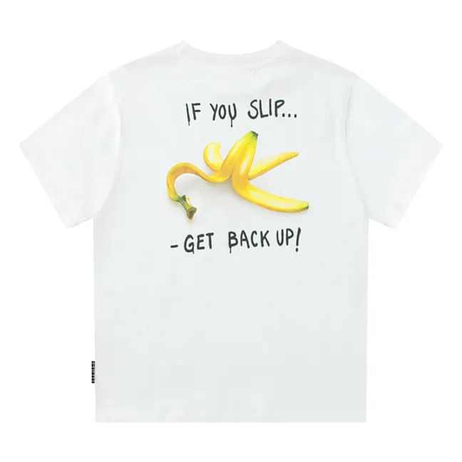 Camiseta de algodón orgánico Rodney If You Slip | Blanco