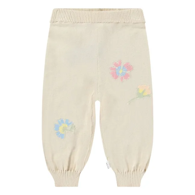Jogger Maille Sol Fleur Coton Bio | Crème