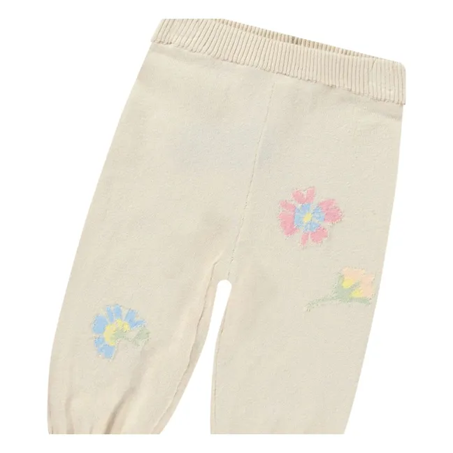 Jogger Maille Sol Fleur Coton Bio | Crème