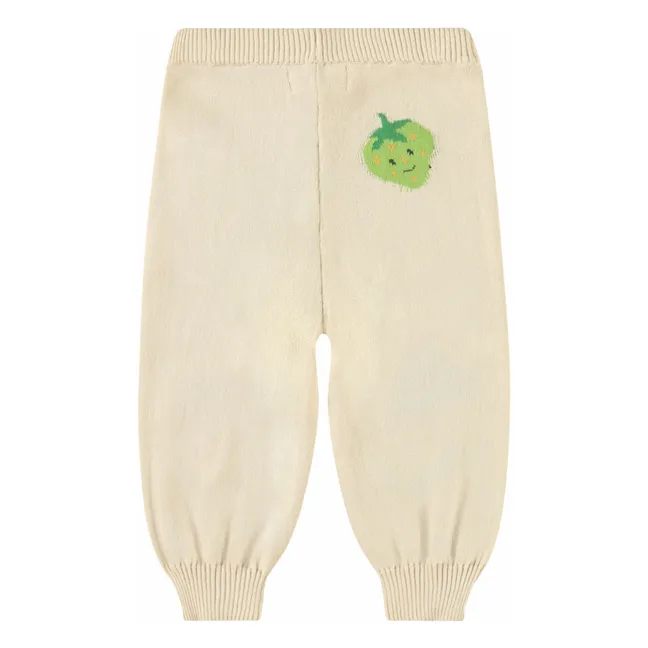 Jogger in cotone organico a rete con frutta | Crema