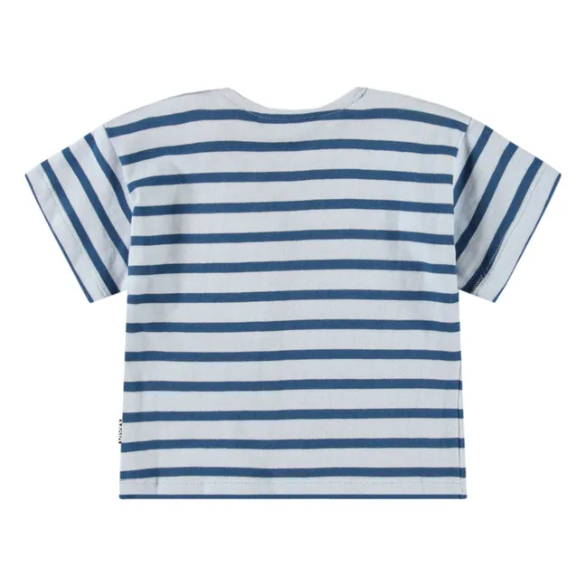 Camiseta de algodón ecológico Eivor | Azul Pato