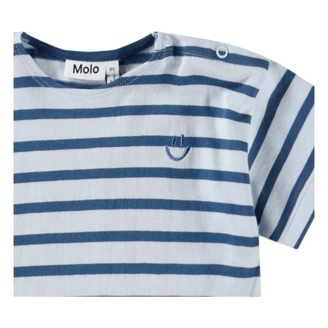 Camiseta de algodón ecológico Eivor | Azul Pato