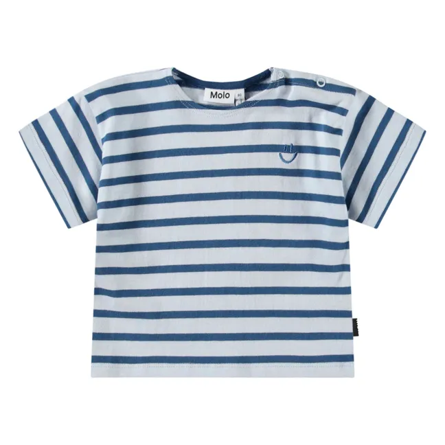 Camiseta de algodón ecológico Eivor | Azul Pato