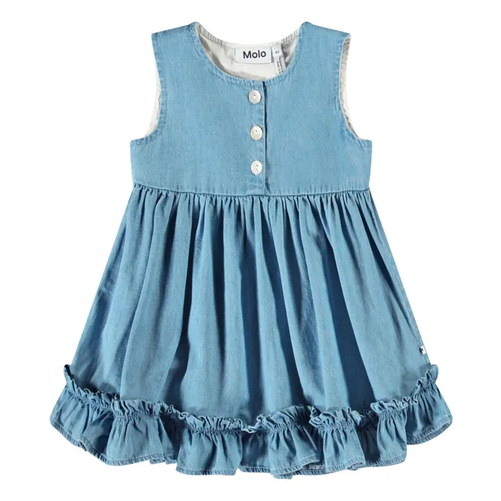 Robe Calvina Coton Bio | Bleu jean- Image produit n°0